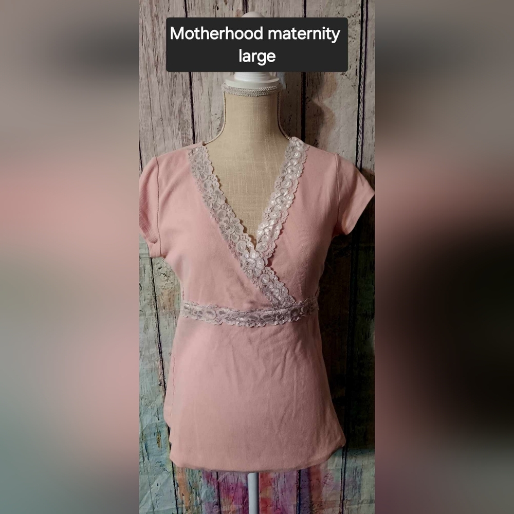 Motherhood Maternity Pink Lace Chemise